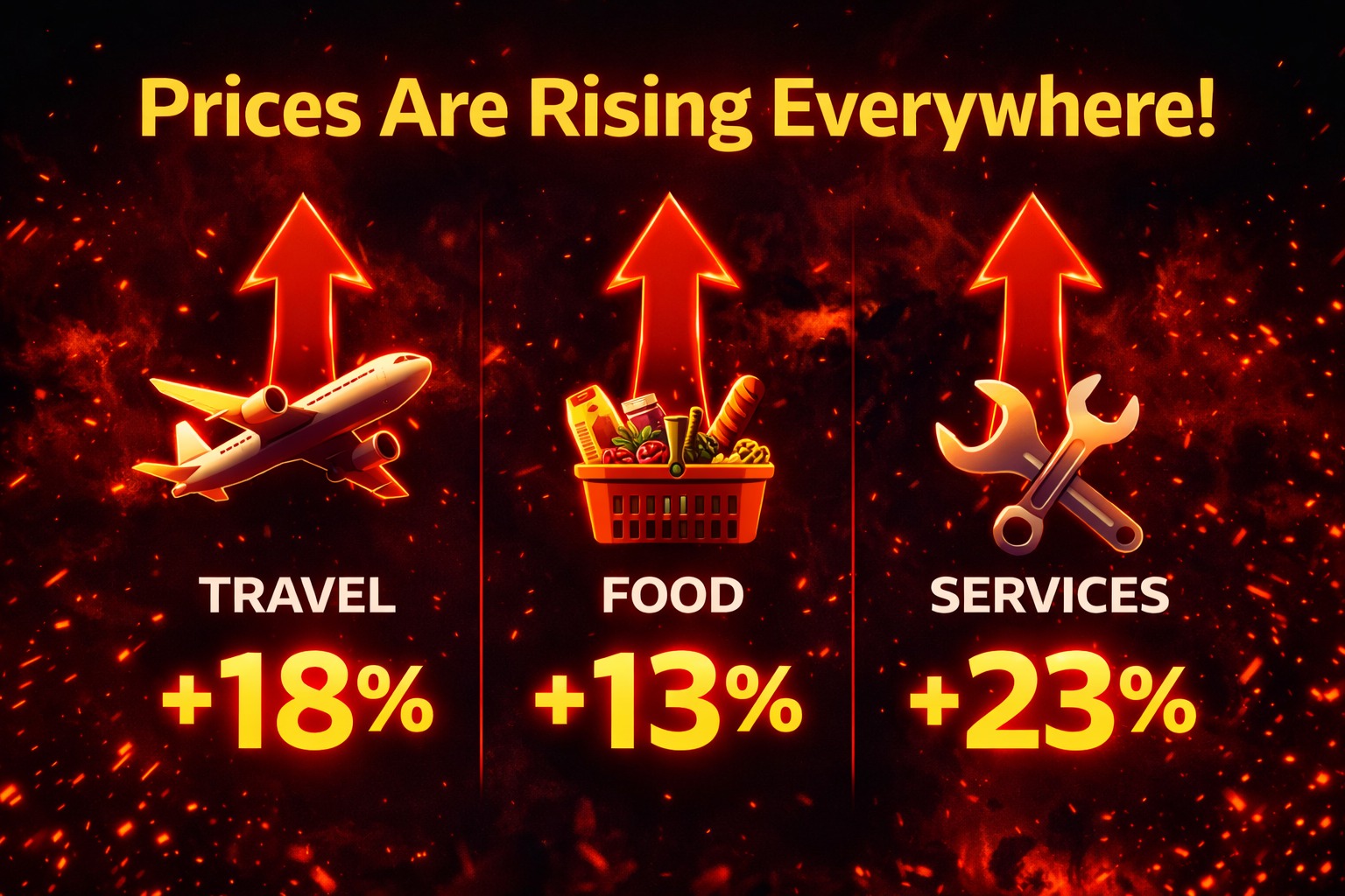 price rise comparison chart travel food services India